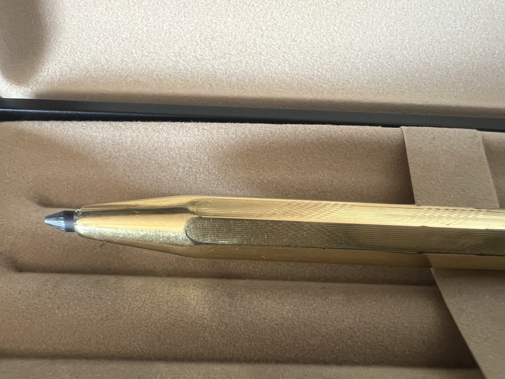 🔴 KOSCA mechanical pencil guilloche 18k gold plated antique pencil early 1900s 