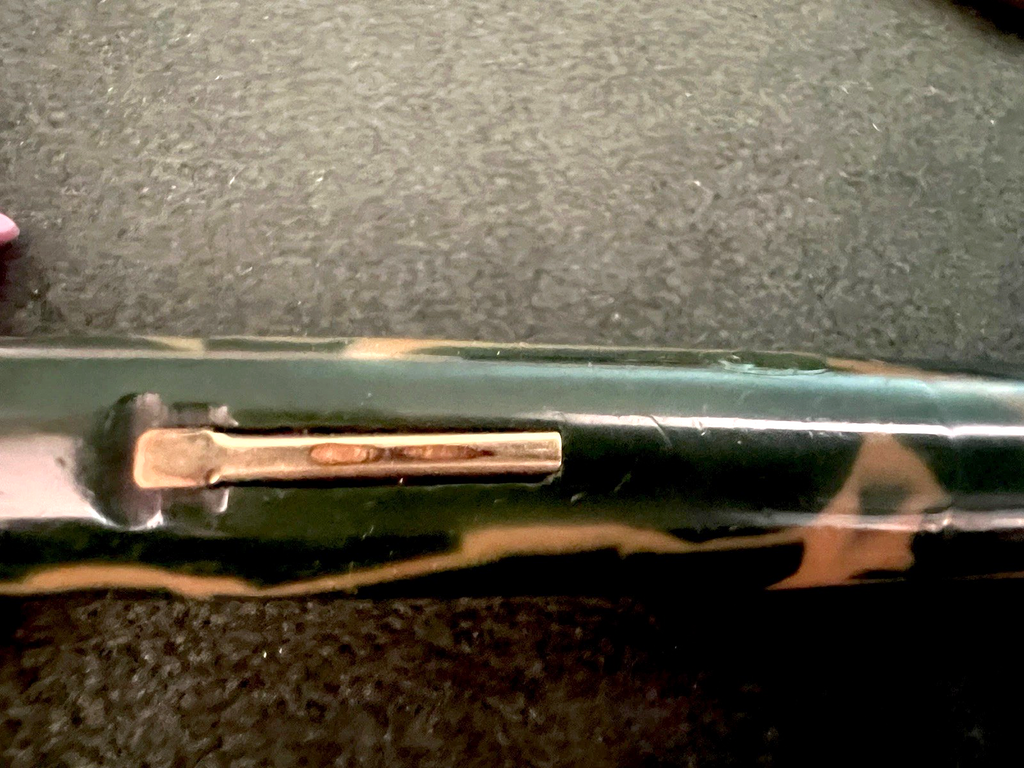 🔴 AURORA penna stilografica Novum celluloide verde leva pennino oro vintage '30
