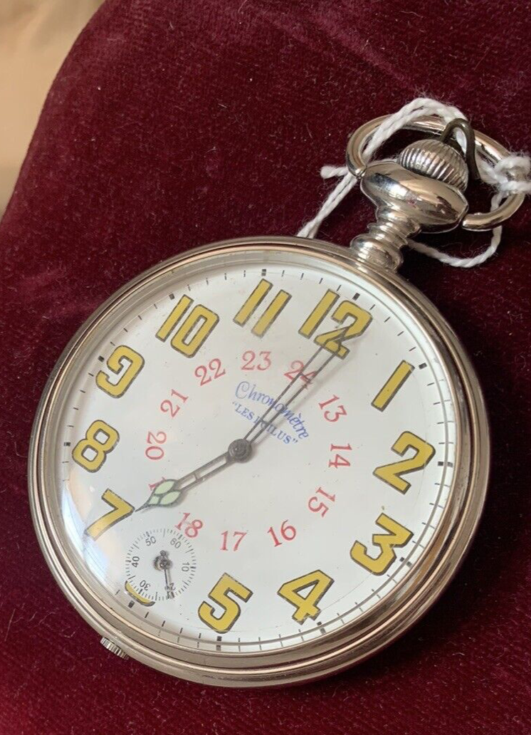 🔴 Orologio tasca CHRONOMETRE LES POILUS uomo quarzo parti ricambio