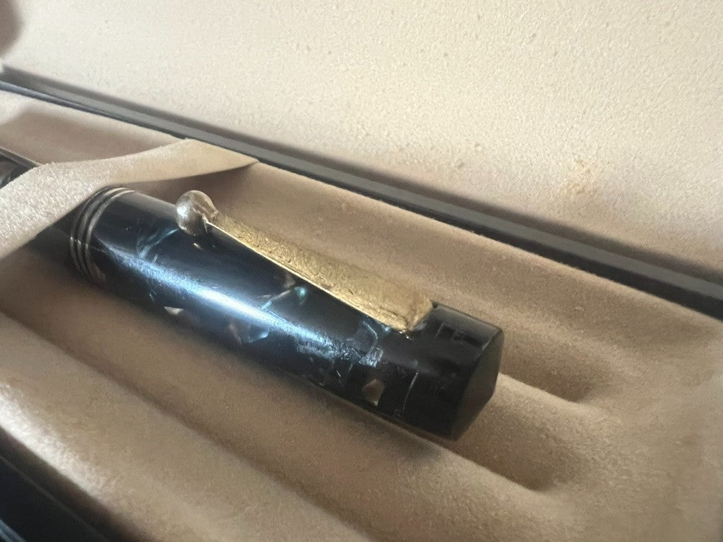 Stylo Plume ELMO Par Montegrappa Marbré À Piston Vintage 