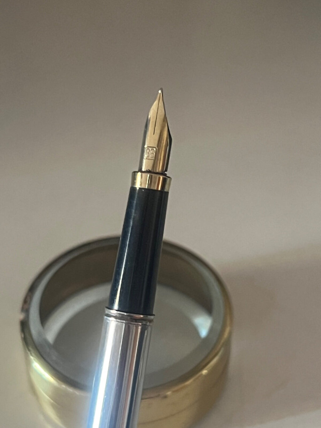 GS Pen Fountain Pen Chrome Pouch To Pressure Ink Vintage