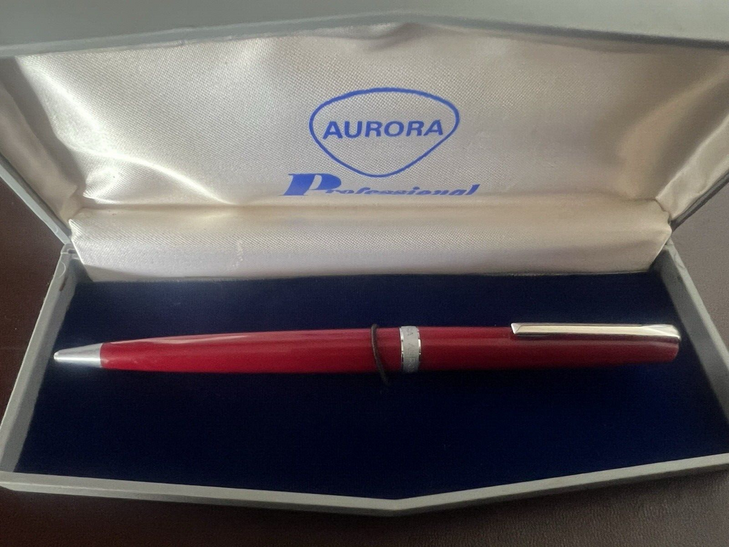 Aurora Stylo-Plume Sphère Automatique Rouge Écrit Avec Trousse Vintage 
