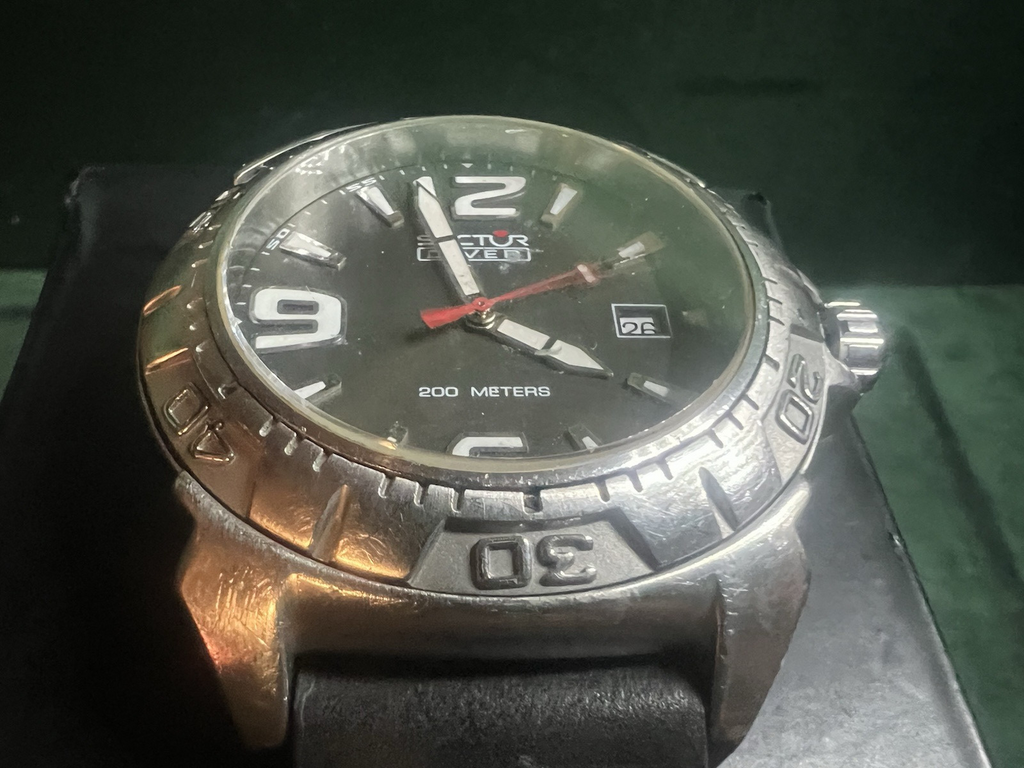 sector Montre Hommes Diver 265115035 Acier Surdimensionné Cadran Noir