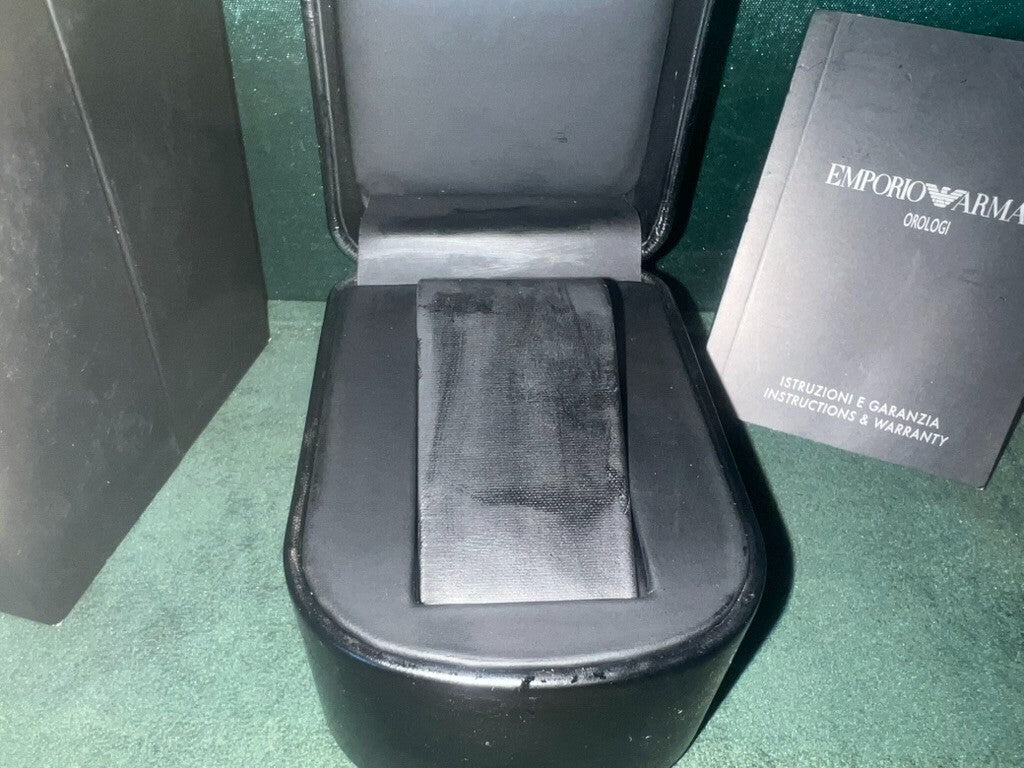 🔴 EMPORIO ARMANI box scatola orologio istruzioni garanzia e contro scatola