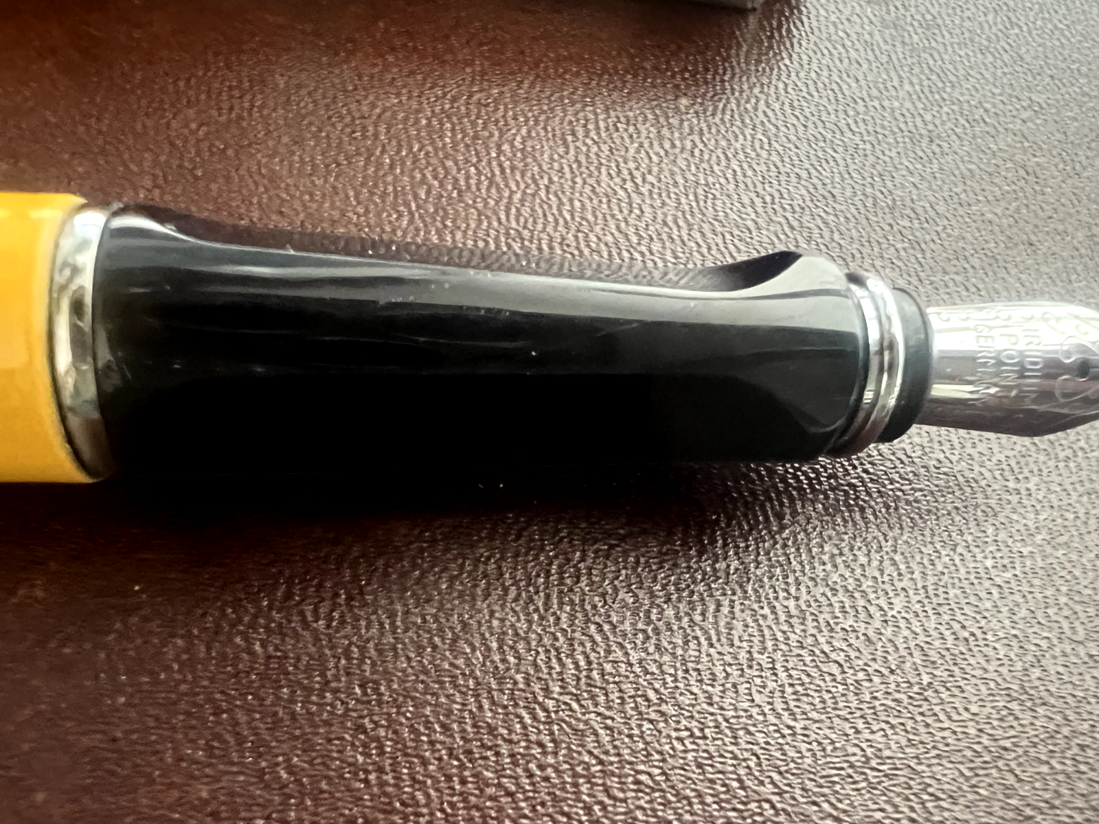 🔴 CAMPO MARZIO penna stilografica lacca gialla profili cromati design scrive