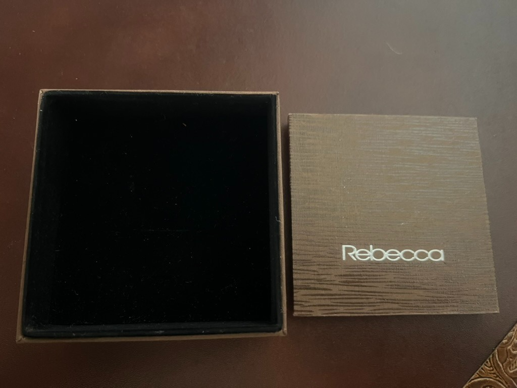 🔴 REBECCA scatola box gioiello bracciale collana anello effetto legno 10x10 h 5