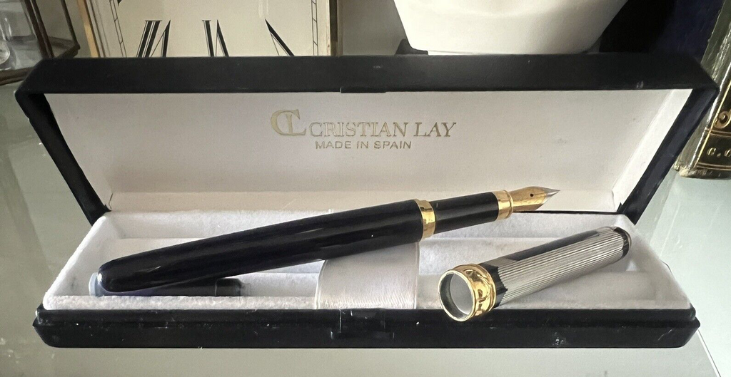 Cristian Lay Stylo-Plume Stylo à Plume Espagnole Bleu Iridium Point Profils