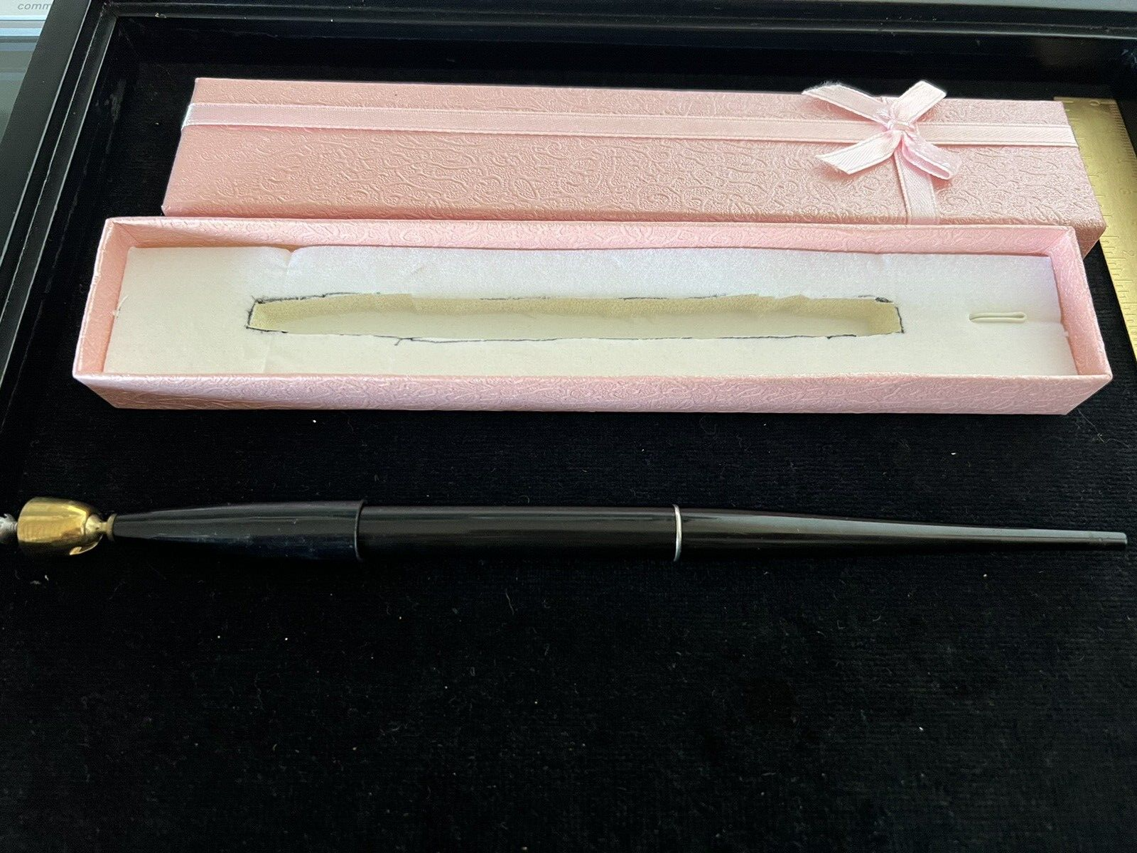 🔴 OMAS penna sfera stiloforo nera scrivania con SUPPORTO scrive vintage D