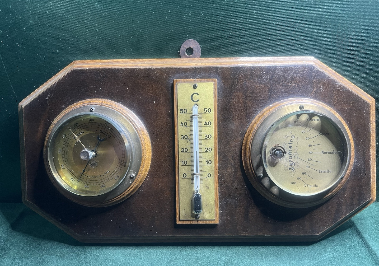 🔴 SUNDO Mechanisches Barometer, Thermometer und Hygrometer, nummeriert 1905, Vintage 
