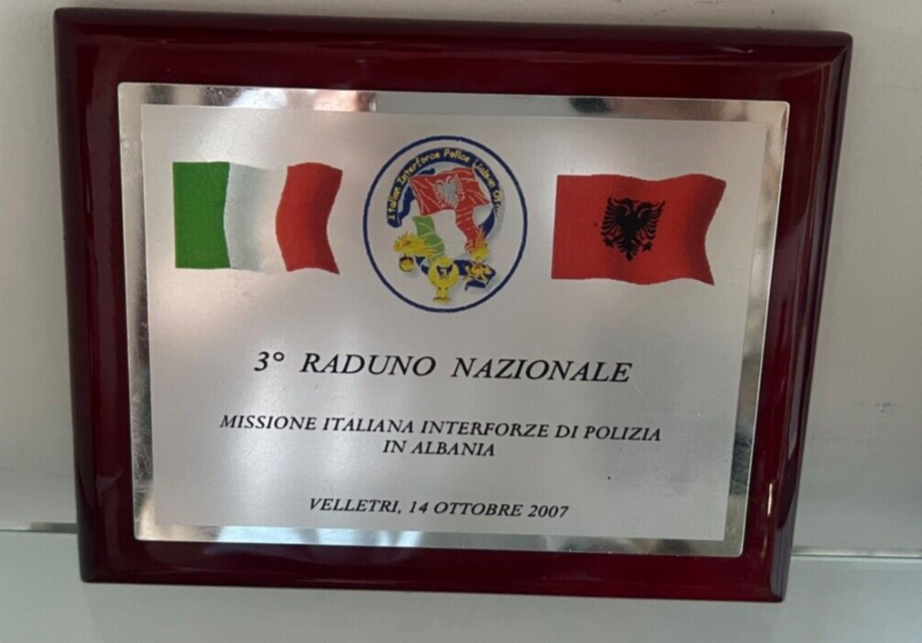 🔴 Crest 3 RADUNO NAZIONALE POLIZIA MISSIONE ITALIANA INTERFORZE ALBANIA vintage