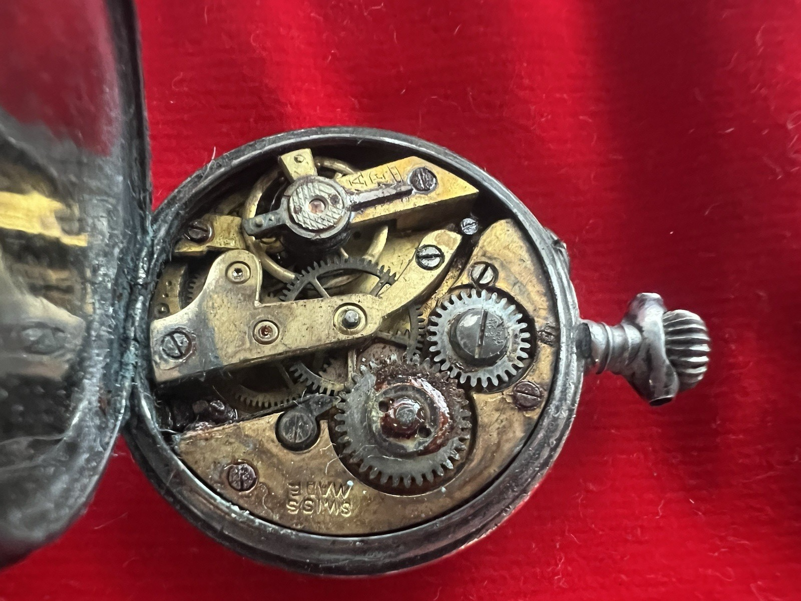 🔴 Orologio tasca ARGENTO 800 donna da revisionare parti vintage REMONTOIR 6