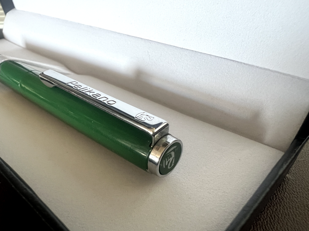 🔴 PELIKAN penna stilografica Pelikano VERDE pennino F con cartucce vintage