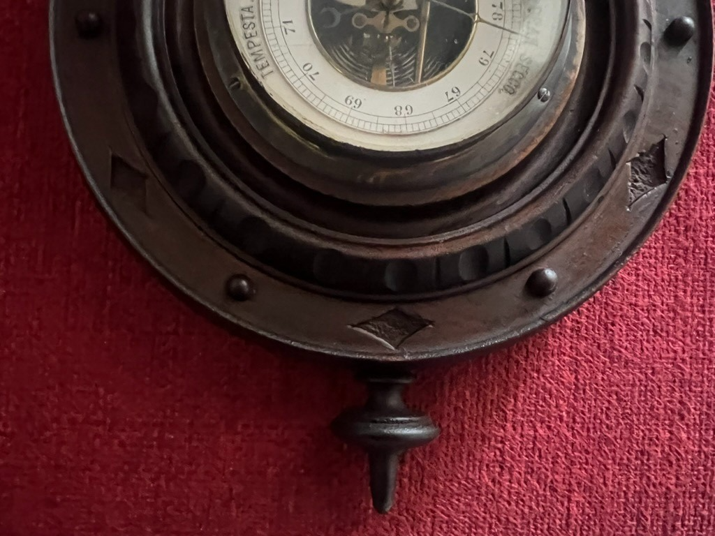 Barometer Mechanisch Kunsthandwerk Aus Holz Gedreht Und Gravur A Hand H 44