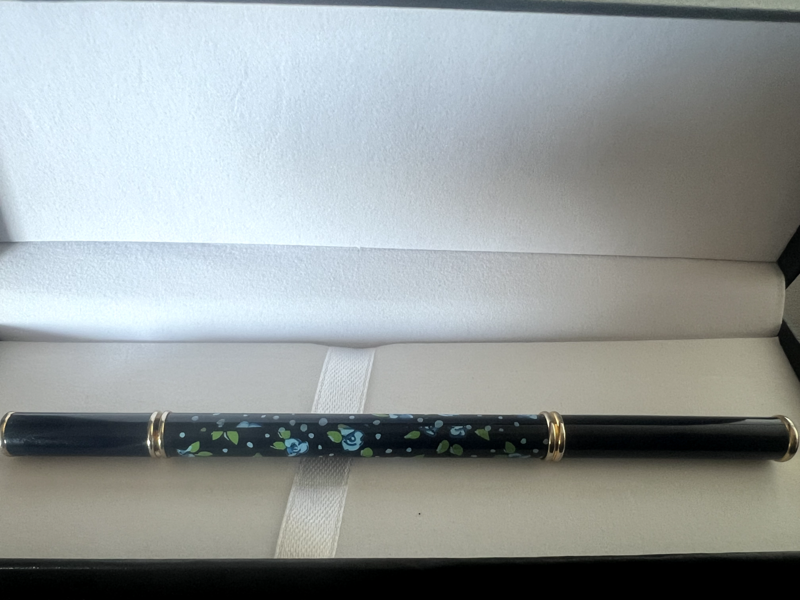 Naj Oleari Stift Kugel Autolack Blau Blumen Blau Schreibt Vintage 1990 