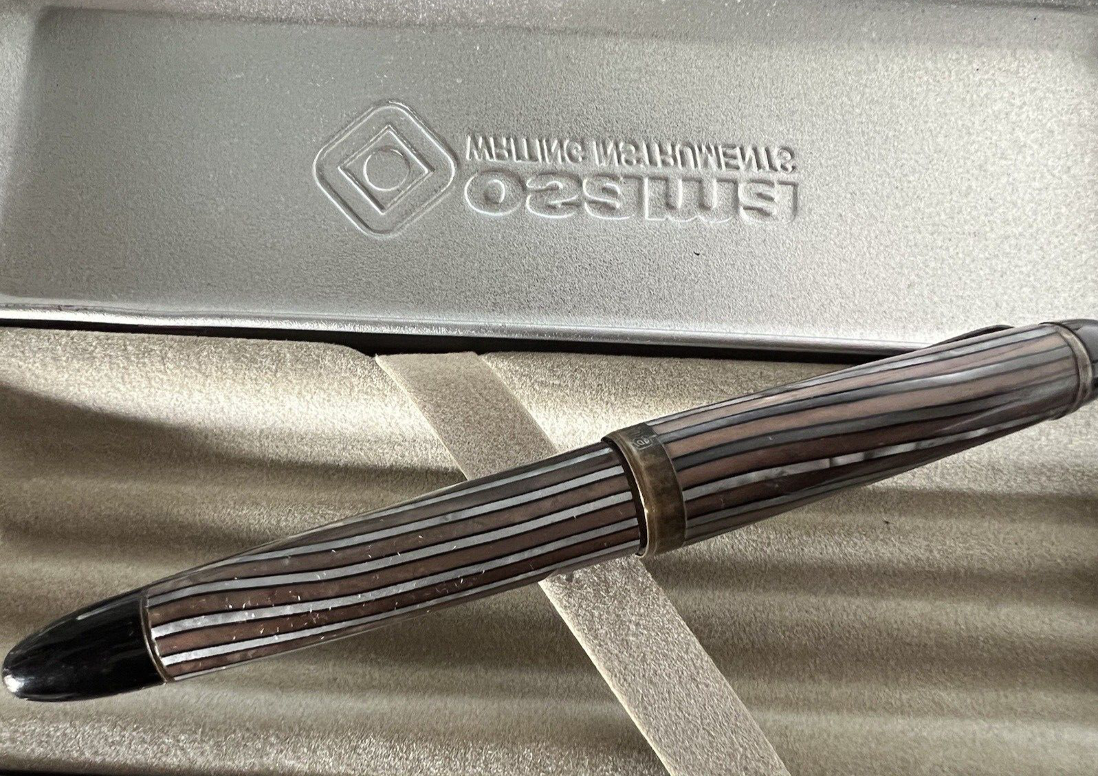 🔴 OSAMA penna sfera marmorizzata MARMORIZZATA IRIDESCENTE vintage 60