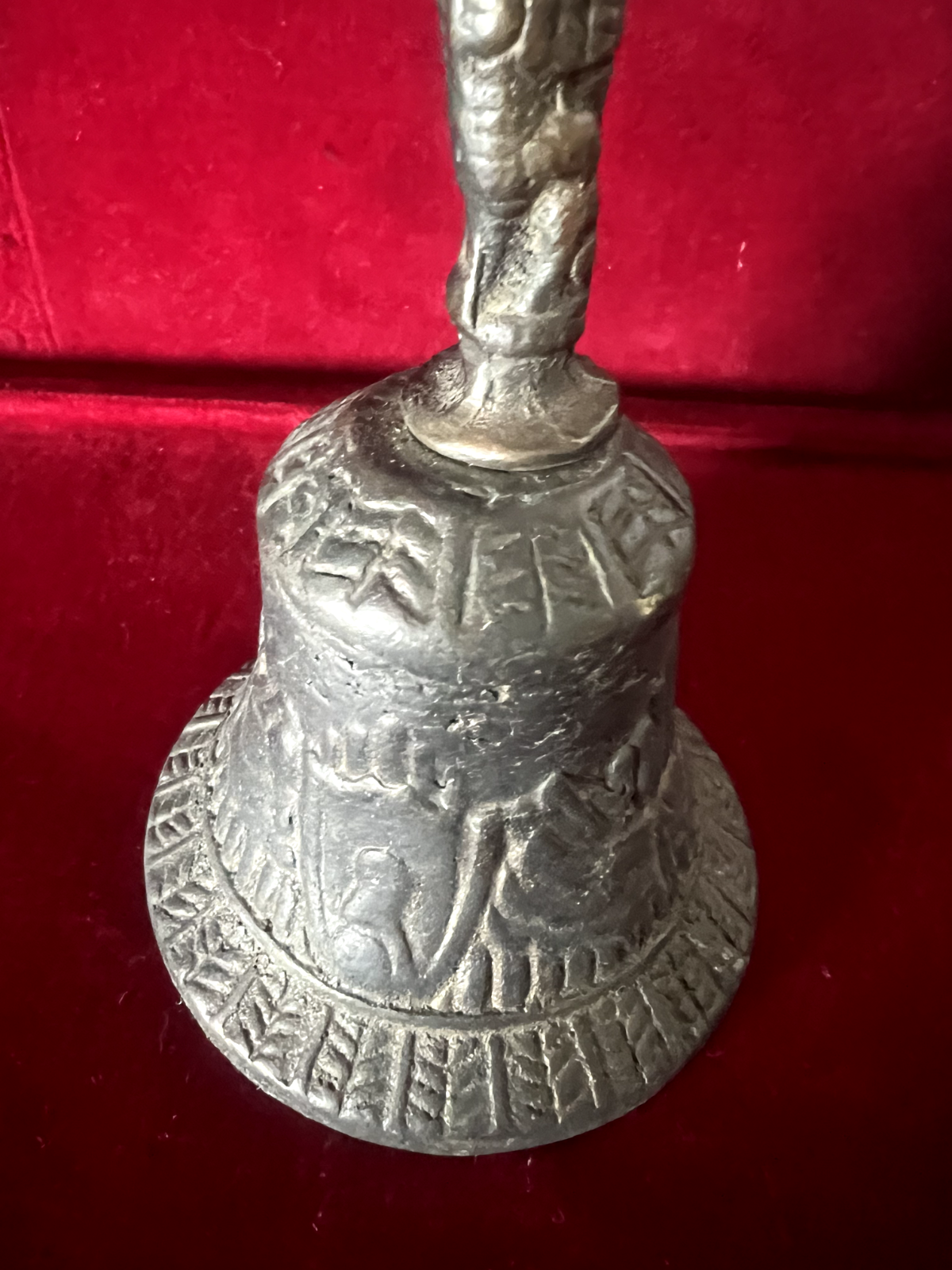 🔴 CAMPANELLO campanella campana metallo bronzo da altare h 15 cm vintage