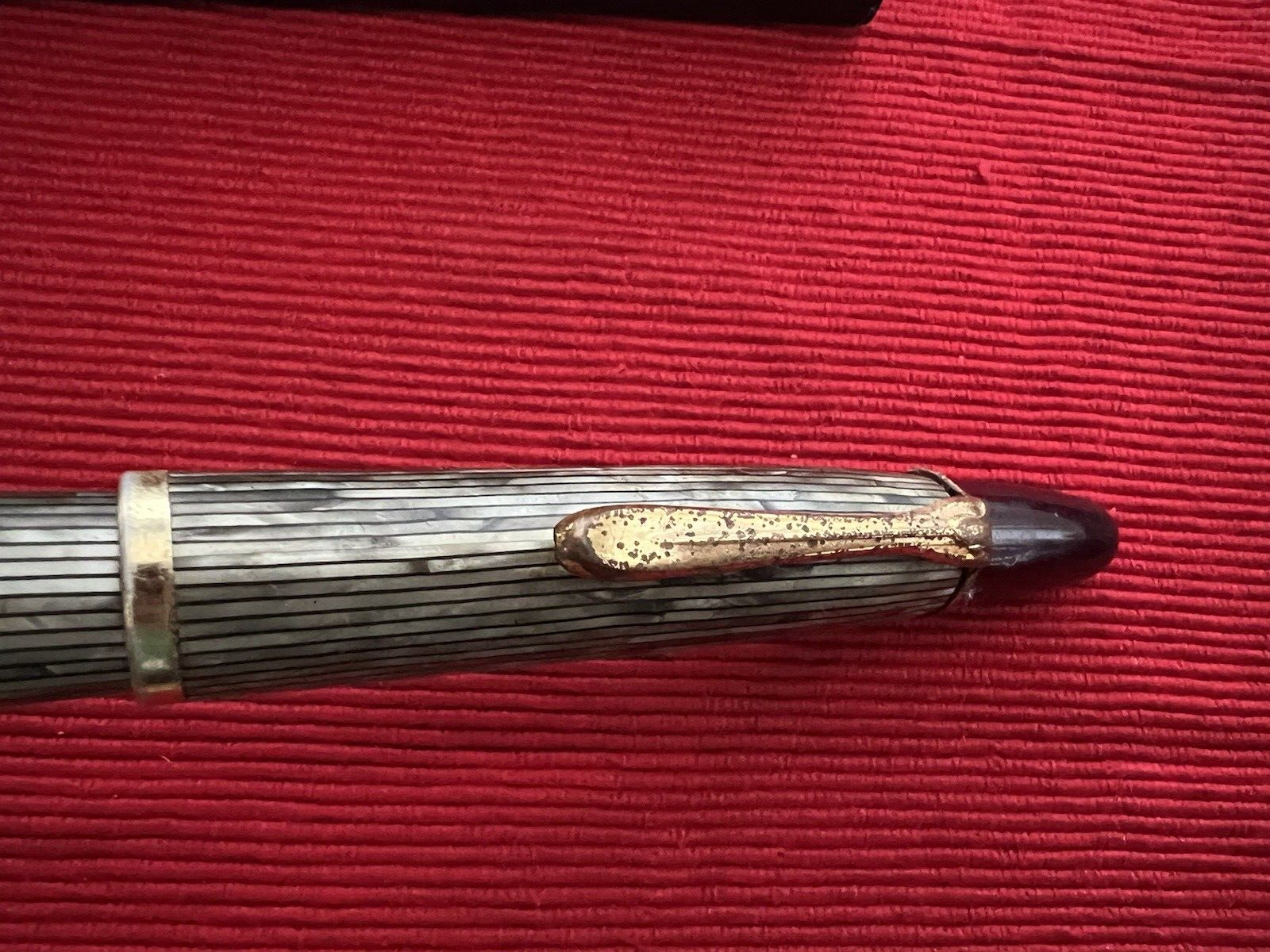 Excelsior Stylo-Plume Stylo à Plume Celluloïd Marbré Piston Vintage Text 