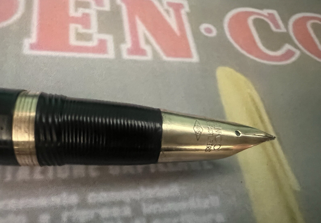 Pen Co Stift Füllfederhalter 53 Feder A Diamant Gold 14 KT Vintage Penco A