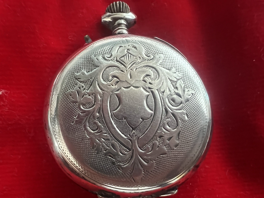 🔴 Orologio tasca ARGENTO 800 donna da revisionare parti vintage REMONTOIR 4