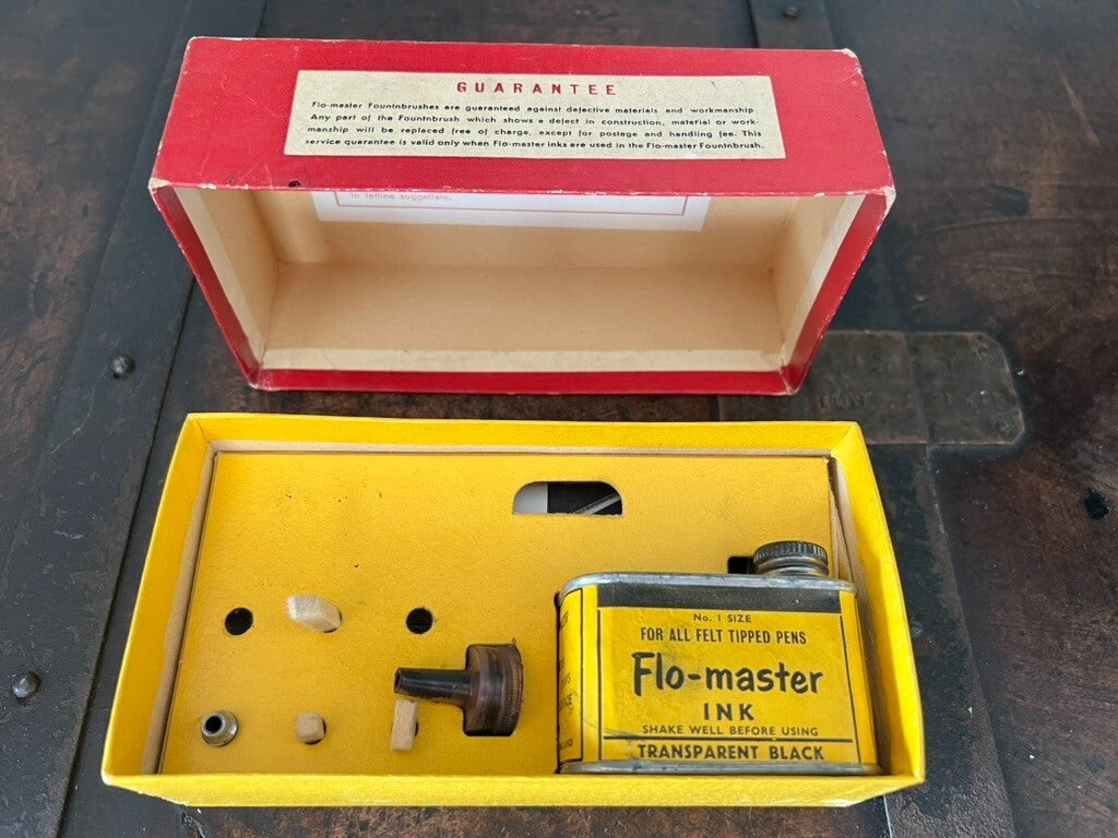 Flomaster Warmes Boîte Stylo-Plume Kit Maintenance Étain Notice Vintage 1930