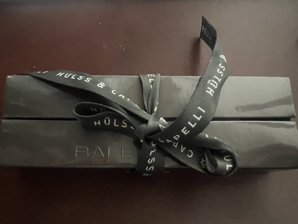 🔴 BALENCIAGA penna sfera lacca nera profili cromati H&C con scatola