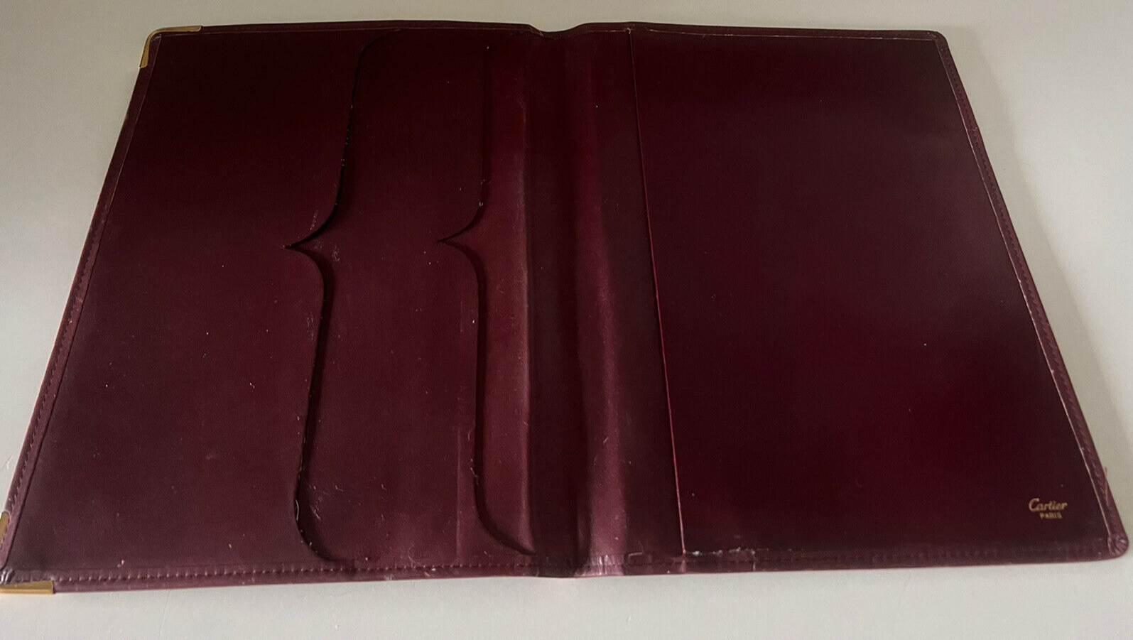 🔴 CARTIER porta agenda monogrammè PORTA DOCUMENTI pelle bordeaux vintage