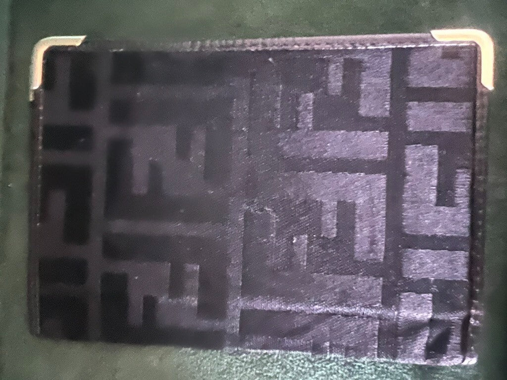 Fendi Porte-Documents Homme Femme Tissu Citrouille Noir et Cuir Original Rétro