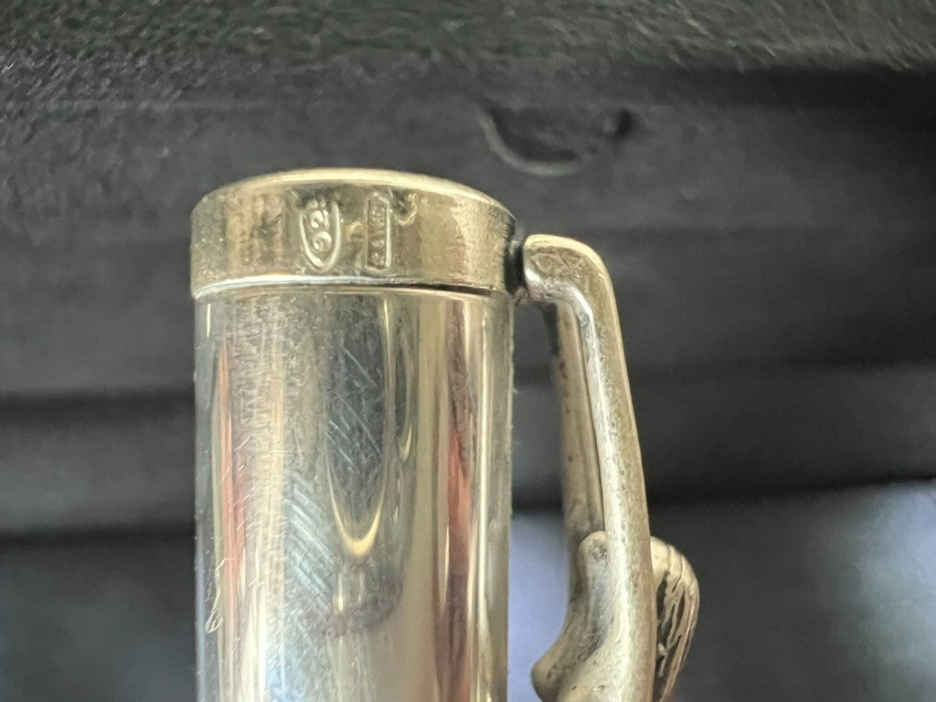 🔴 OTTAVIANI penna sfera ARGENTO 925 MASSICCIO lacca scultura corpo donna