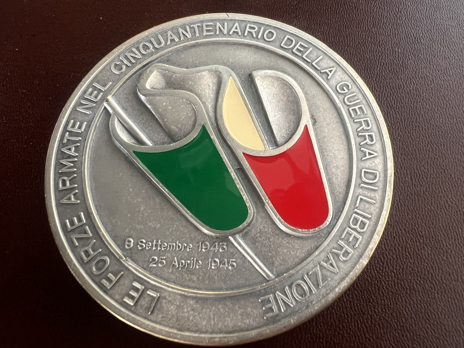 🔴 Medaglia LE FORZE ARMATE cinquantenario guerra LIBERAZIONE 1943-1945