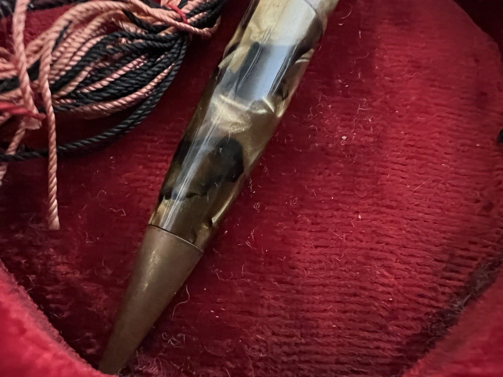 🔴 Druckbleistift aus marmoriertem Zelluloid mit Anhängerhaken, antiker Bleistift, 1930 