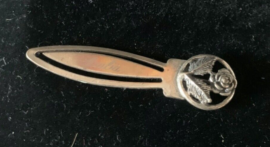 🔴 925 SILVER book page holder with GIULIA engraving, sheet holder 