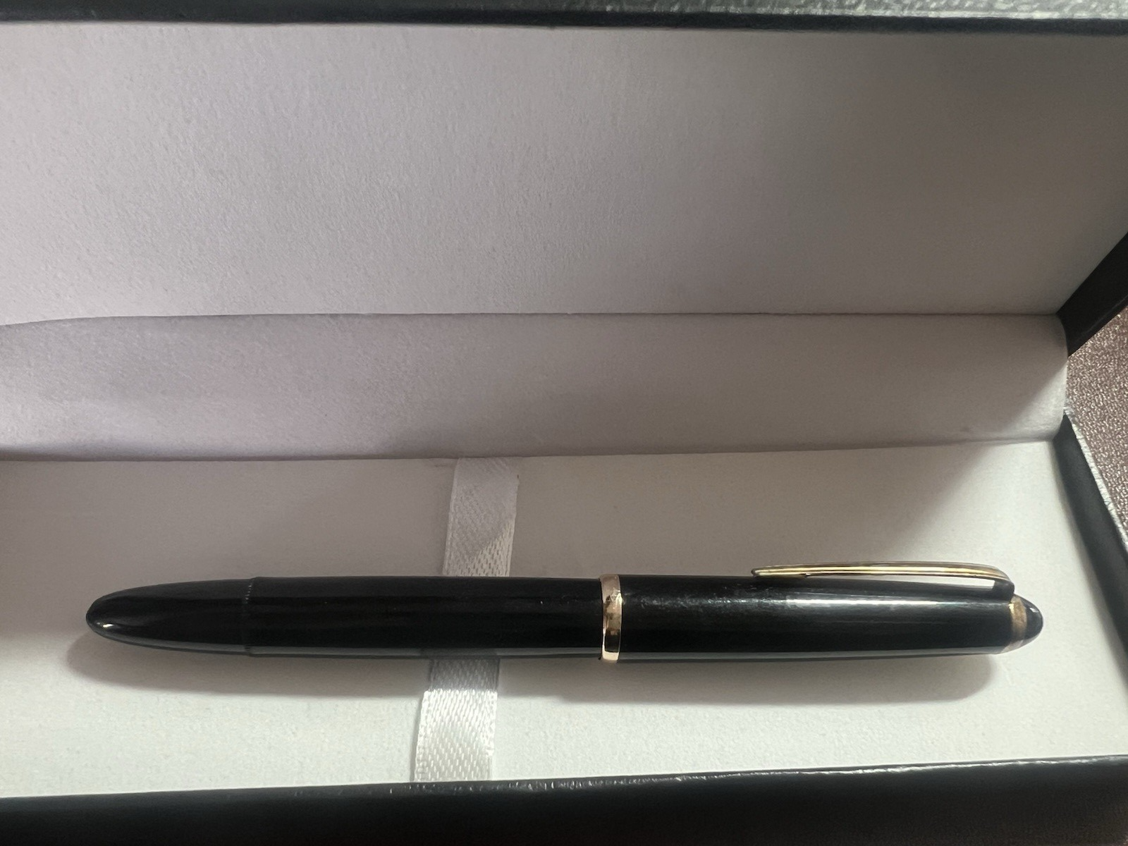 🔴 STAEDTLER penna stilografica PISTONE nera dorata pennino laminato oro vintage
