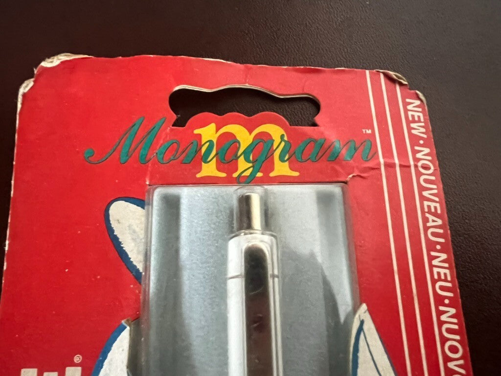 🔴 PAPERMATE penna sfera Monogram bianca con astuccio vintage