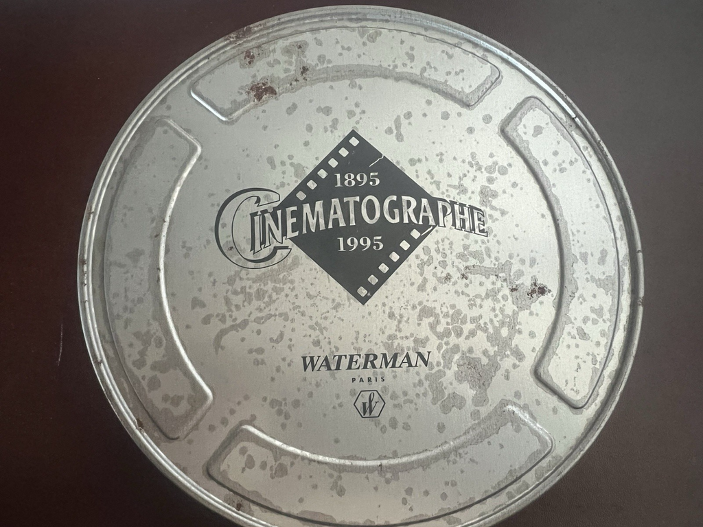 🔴 WATERMAN penna sfera CINEMATOGRAPHE nera bordo incisione pellicola