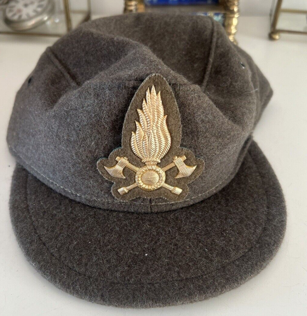 🔴 VIGILI DEL FUOCO cappello berretto felpato italiano vintage vintage