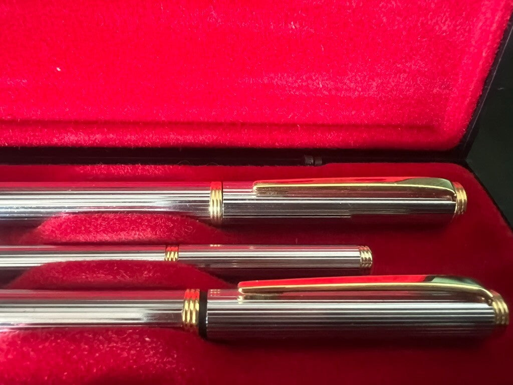 🔴 Penna stilografica e sfera mini e standard metallo cromate scrivono vintage