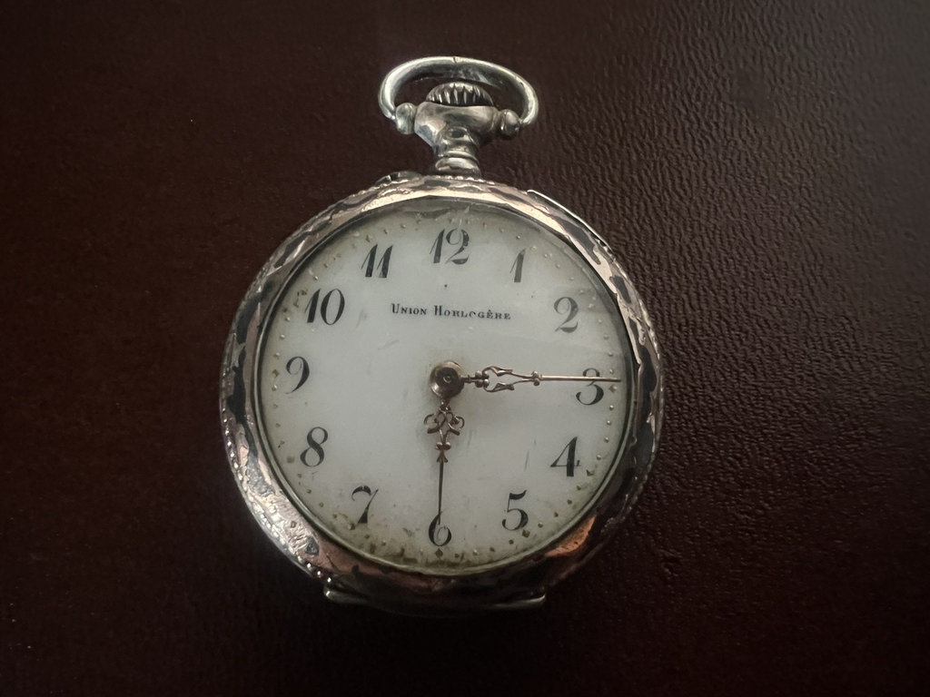 🔴 Orologio tasca ARGENTO 800 donna revisionare parti vintage UNION HOROLOGERE 1