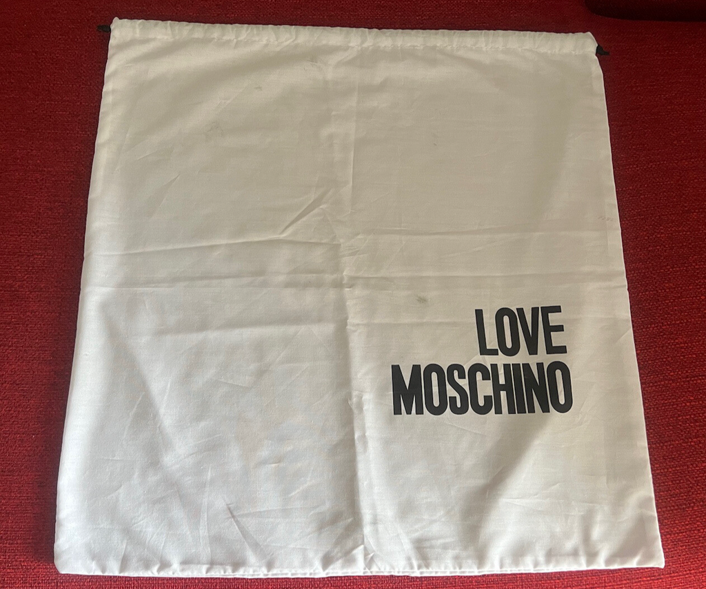 🔴 MOSCHINO sacca borsa anti polvere cotone millerighe con lacci L 49 h 49 cm