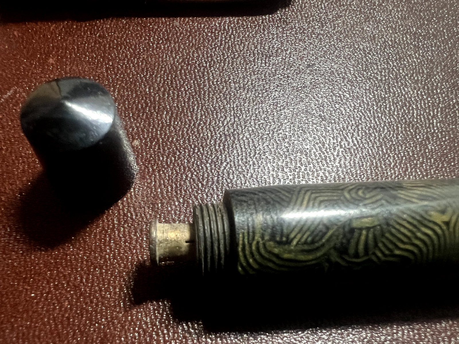 🔴 Penna stilografica celluloide a pulsante pennino MERCURIO scrive vintage