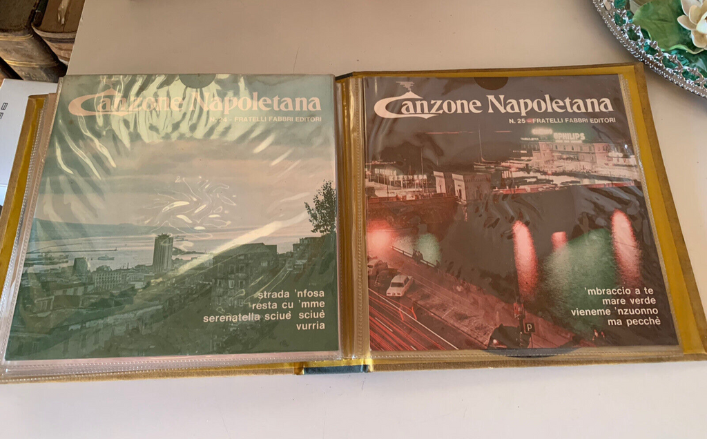 Disques Chanson Napolitaine 45 Tours Fabbri Editeur Album 12 Disques Vintage