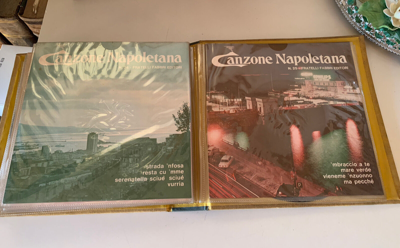 Disques Chanson Napolitaine 45 Tours Fabbri Editeur Album 12 Disques Vintage