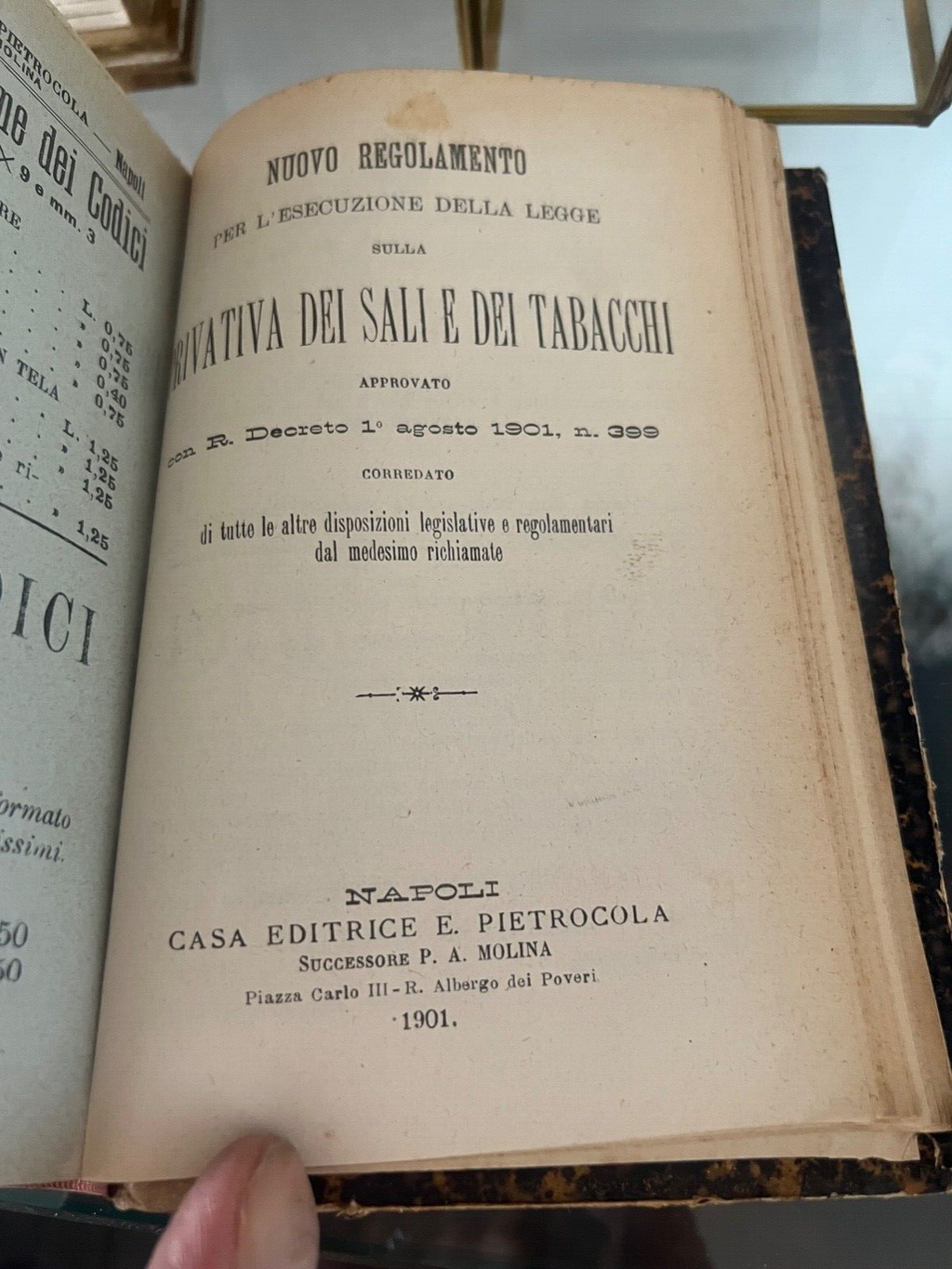 Housse Regno Italie Taxe De Bollo Le Finance Napoli Texte Unique Du 1901