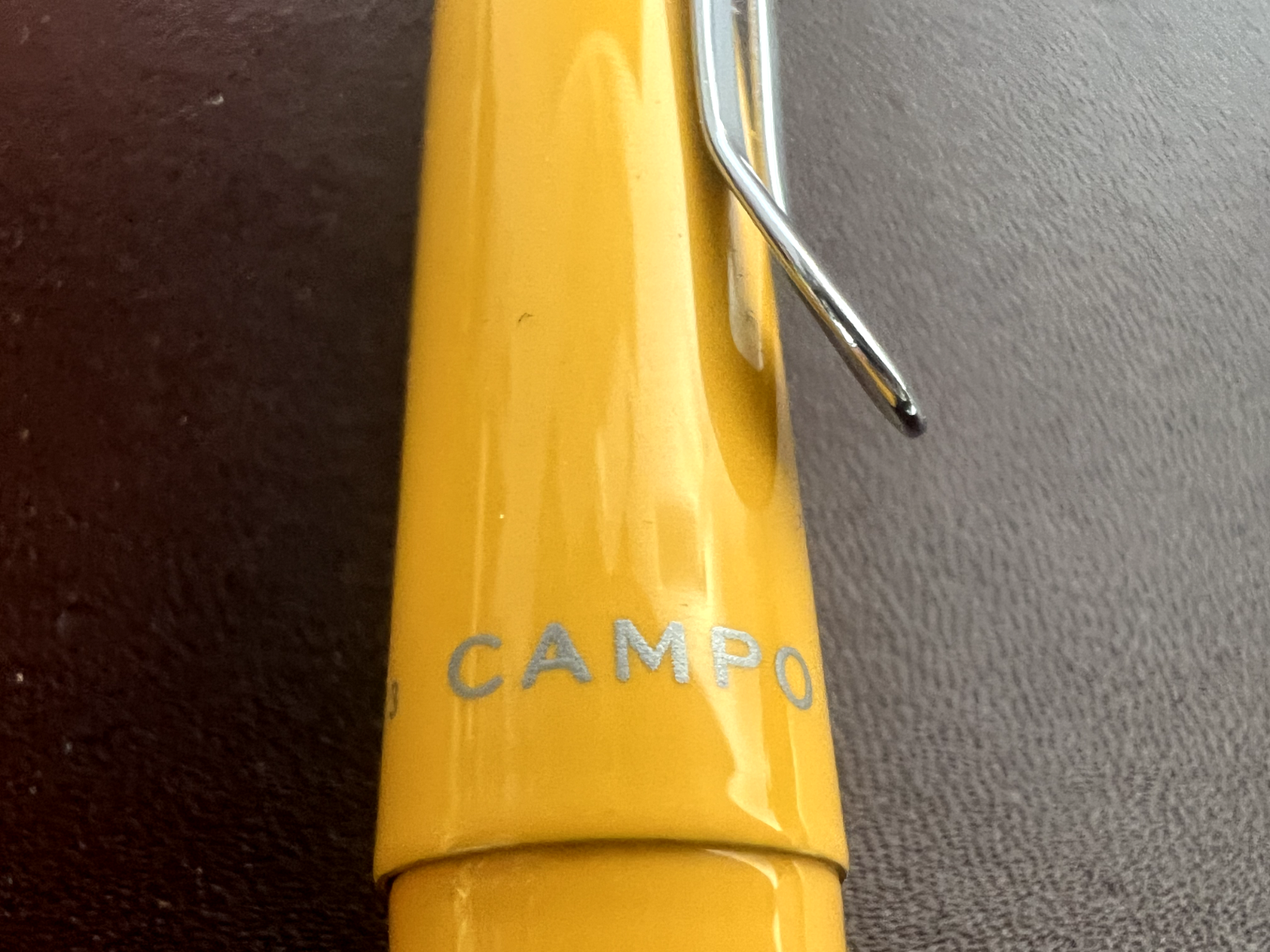 🔴 CAMPO MARZIO penna stilografica lacca gialla profili cromati design scrive