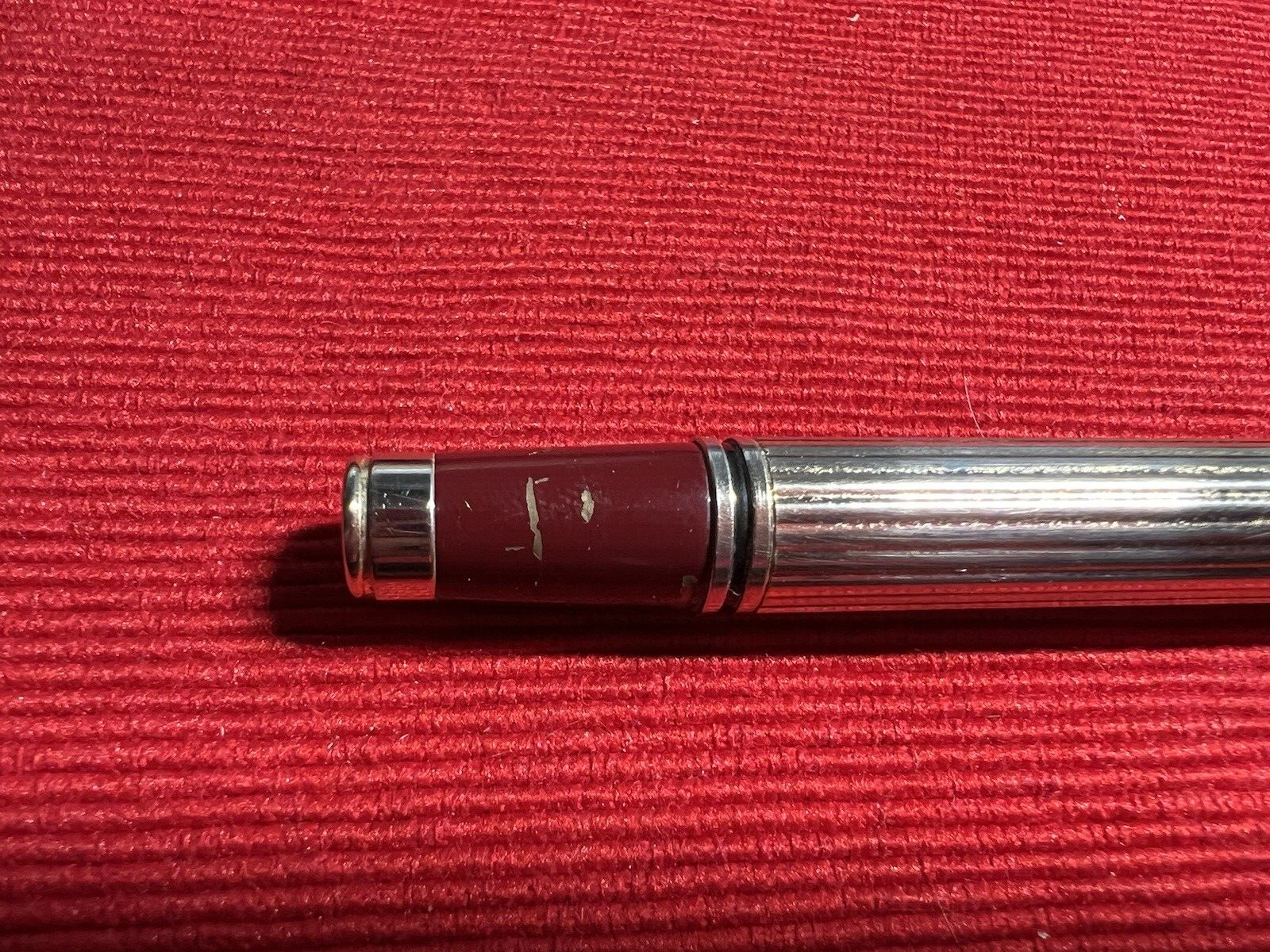 🔴 Vintage-Füllfederhalter, vergoldet, mit rotem Stein, Iridiumfeder, Strichstärke 4 