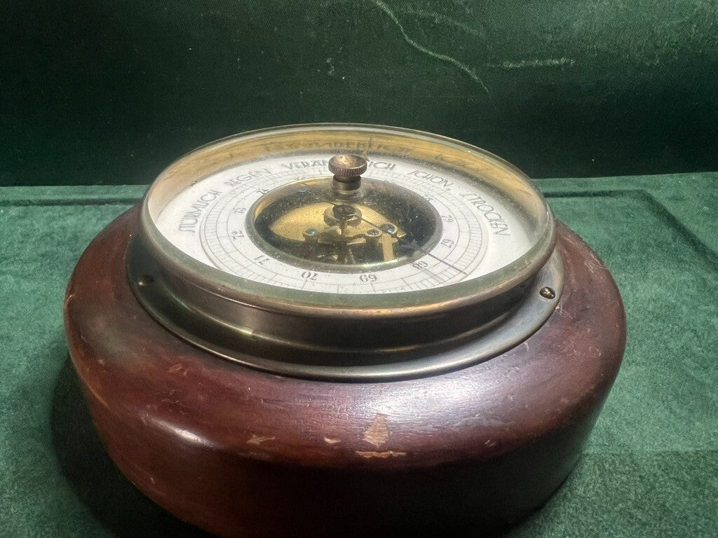 🔴 Vintage mechanisches STURM REGEN VERANDERLICH SCHON S.trocken Barometer 