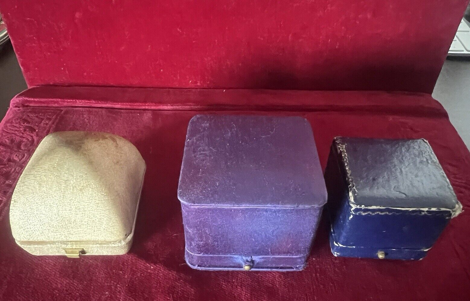 Boîtes Anneau Cas Münzetuis Münzetui Cas Bijou Lot 9 Pièces Vintage 