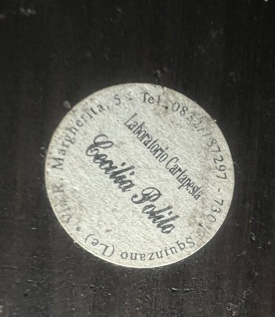 🔴 Statua scultura CARTAPESTA firmata CECILIA POLITO dama Firenze 11x11 h 42 cm