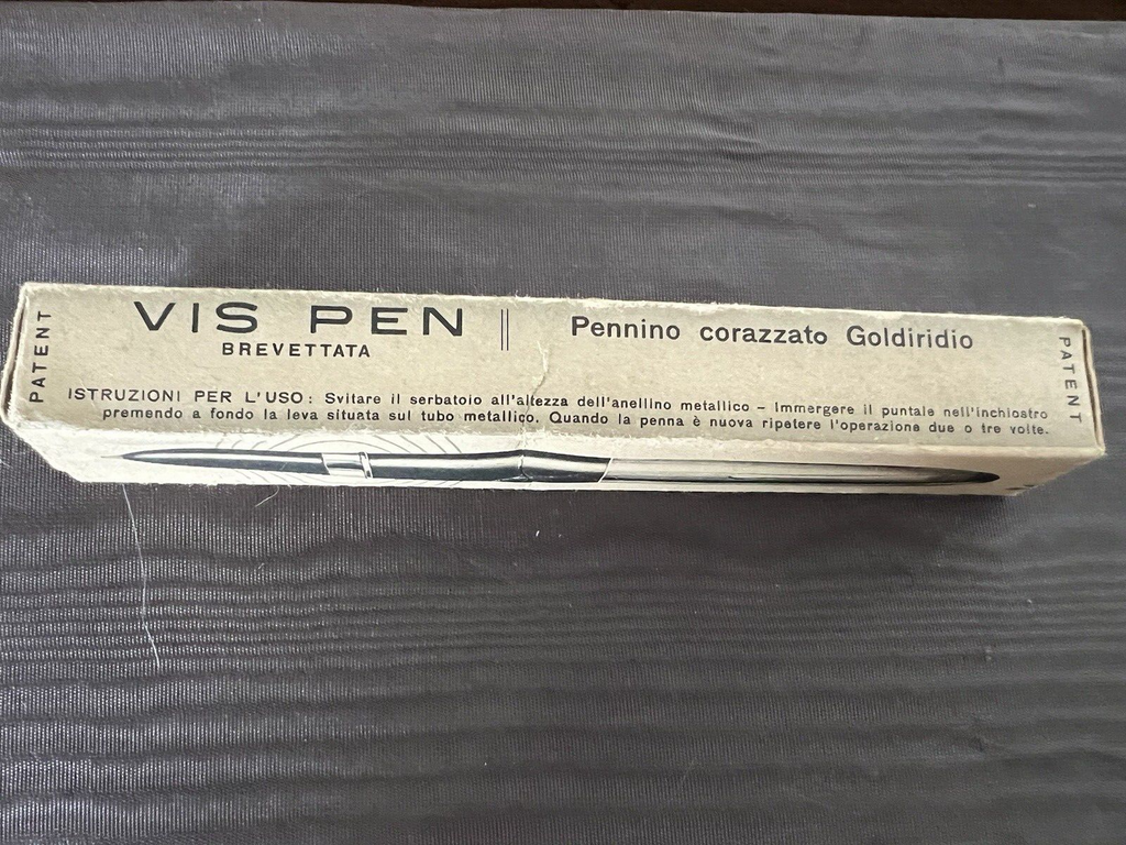 🔴 VIS PEN penna stilografica pennino ORO 14 KT scrive con astuccio vintage