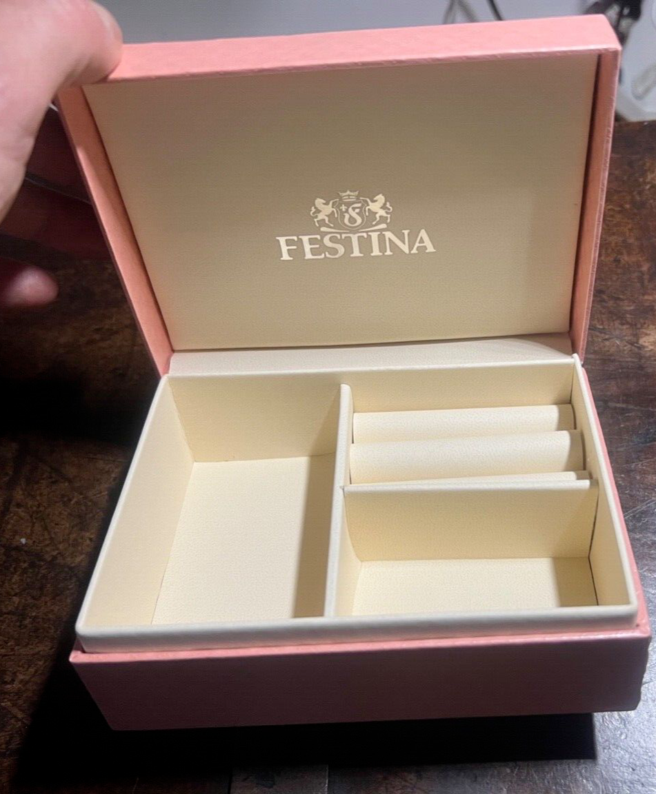 🔴 FESTINA box scatola orologio donna porta gioielli espositore display anelli A