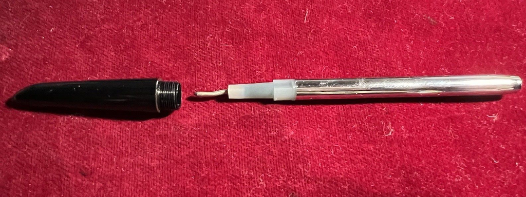 🔴 Penna stilografica PISTONE pennino ORO + penna sfera celluloide antiche 1940